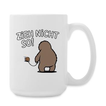 Zieh nicht so! Lustiges Faultier mit Schnecke - Große Tasse 440 ml - Weiß - Rechts