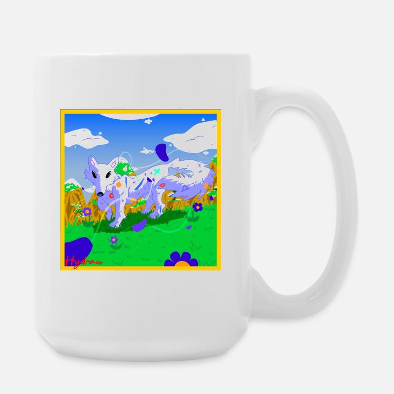 loup_blanc - Large Mug 440 ml - white