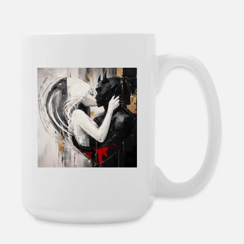 Light meets shadow Lovers - Large Mug 440 ml - white