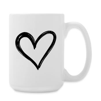 Herz - Große Tasse 440 ml - Weiß - Rechts