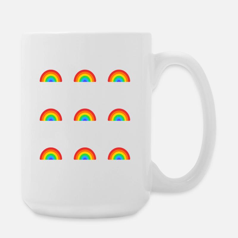 Rainbow Pattern - Happy Pride - Large Mug 440 ml - white