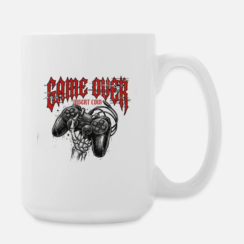 Game Over Retro Controller Grunge - Large Mug 440 ml - white