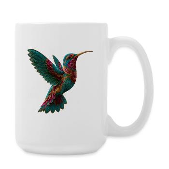 Aztekischer Kolibri Bunt Mosaik - Große Tasse 440 ml - Weiß - Rechts