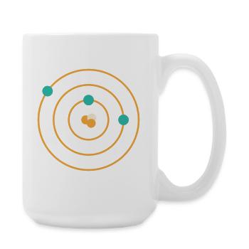 Atommodell - Physik Chemie Wissenschaft Nerd - Große Tasse 440 ml - Weiß - Rechts