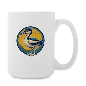 Avocet Kawaii Maskottchen Cartoon Clipart Logo Abzeichen - Große Tasse 440 ml - Weiß - Rechts