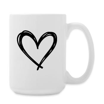Cœur - Grande tasse 440 ml - blanc - Droite