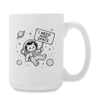 I need more freedom Cat in space - Large Mug 440 ml - white - Right