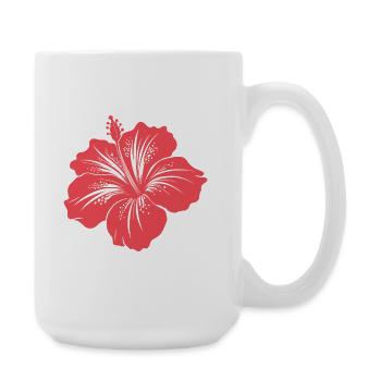 Hibiscus flower - Large Mug 440 ml - white - Right