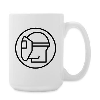 Casque de soudage, soudeur, spécialiste de la soudure - Grande tasse 440 ml - blanc - Droite