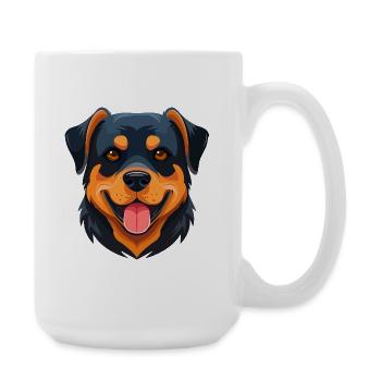 Rottweiler (portrait comique) - Grande tasse 440 ml - blanc - Droite