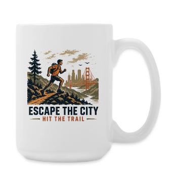 Trail Running - Échappez-vous à la ville. Prends la piste - Grande tasse 440 ml - blanc - Droite