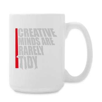 Les esprits créatifs sont rarement bien rangés Logo créatif drôle - Grande tasse 440 ml - blanc - Droite
