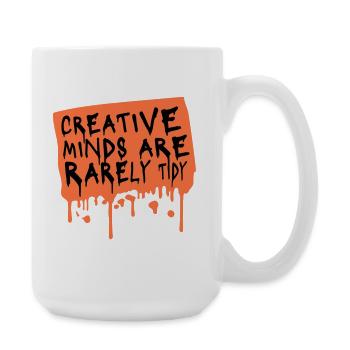 Les esprits créatifs sont rarement bien rangés Logo créatif drôle - Grande tasse 440 ml - blanc - Droite