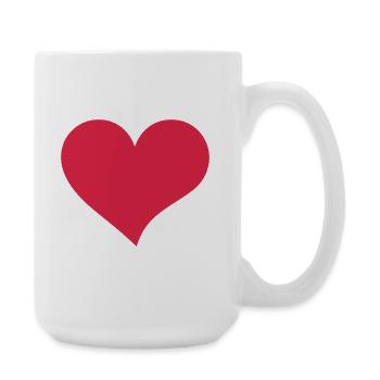 Cœur - Grande tasse 440 ml - blanc - Droite