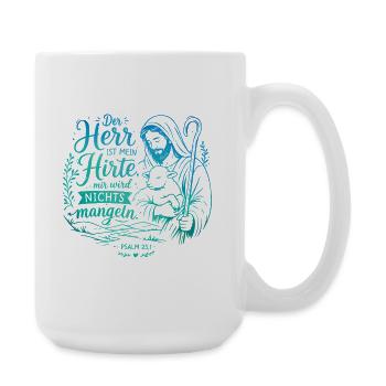 Der Herr ist mein Hirte Psalm 23 - Große Tasse 440 ml - Weiß - Rechts