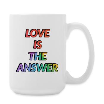 Love is the answer rainbow LGBT Pride - Large Mug 440 ml - white - Right