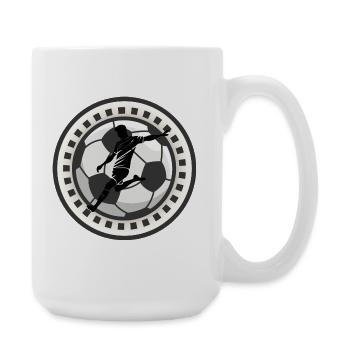 Football dynamique dans un cadre - Grande tasse 440 ml - blanc - Droite