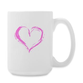 Cœur - Grande tasse 440 ml - blanc - Droite