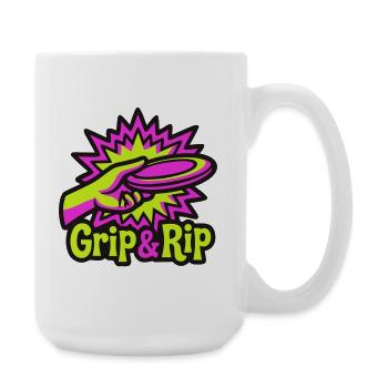 Illustration de déchirure de prise en disc golf - Grande tasse 440 ml - blanc - Droite
