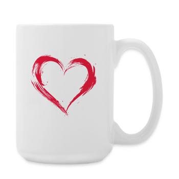 Herz - Große Tasse 440 ml - Weiß - Rechts