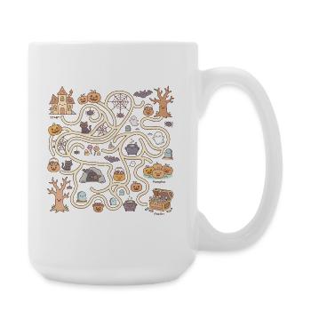 Geisterhaftes Halloween-Abenteuer Interaktives Labyrinth - Große Tasse 440 ml - Weiß - Rechts