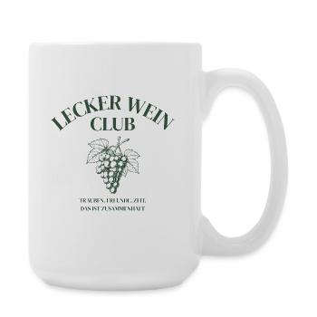 Lecker Wein Club Weinliebhaber Design Geschenk - Große Tasse 440 ml - Weiß - Rechts