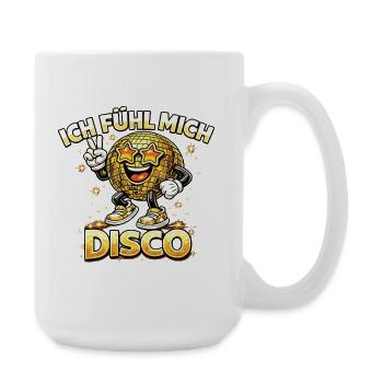 Ich fühl mich Disco Retro 70s Spruch - Große Tasse 440 ml - Weiß - Rechts
