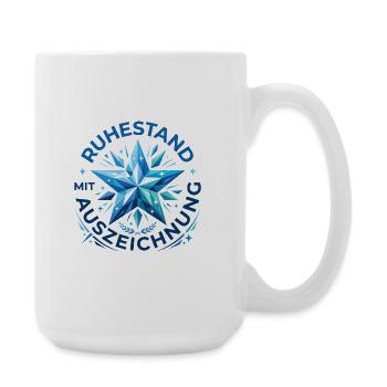 Ruhestand mit Auszeichnung – Design mit blauem Ste - Große Tasse 440 ml - Weiß - Rechts