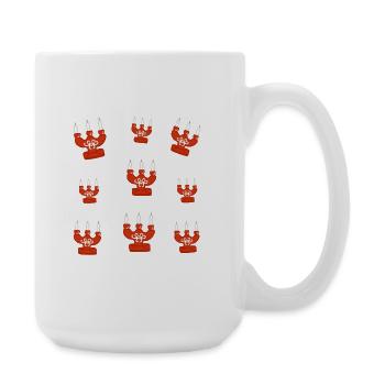 Scandinavian Candlestick Print - Hygge Style - Large Mug 440 ml - white - Right