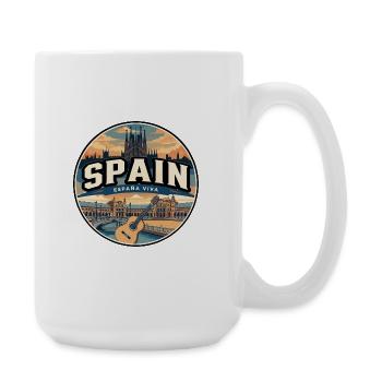 Retro Spain Seville Plaza Badge - Large Mug 440 ml - white - Right