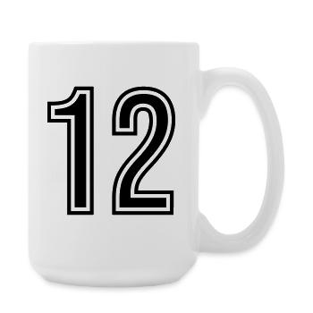12 Symbole numérique - Grande tasse 440 ml - blanc - Droite
