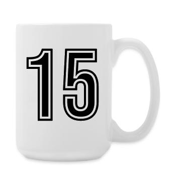 Symbole numérique 15 - Grande tasse 440 ml - blanc - Droite