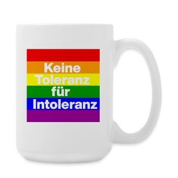 KEINE TOLERANZ FÜR INTOLERANZ, NIE WIEDER, NO NZS - Große Tasse 440 ml - Weiß - Rechts