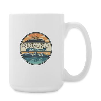 Retro Slovakia High Tatras Badge - Large Mug 440 ml - white - Right