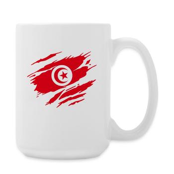 Tunisie Drapeau Tunisien Tunisienne - Grande tasse 440 ml - blanc - Droite