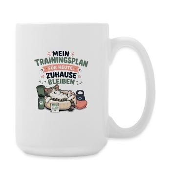 Mein Trainingsplan Heute Zuhause - Große Tasse 440 ml - Weiß - Rechts