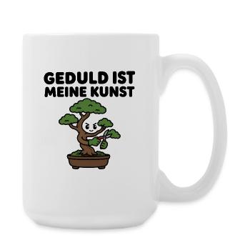 Bonsai-Baum – Geduld ist meine Kunst – Zen Design - Große Tasse 440 ml - Weiß - Rechts