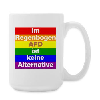 IM REGENBOGEN AFD IST KEINE ALTERNATIVE, NO NZS - Große Tasse 440 ml - Weiß - Rechts