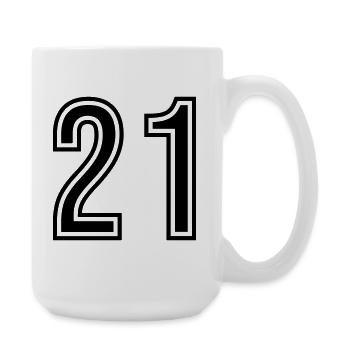 21 Symbole numérique - Grande tasse 440 ml - blanc - Droite