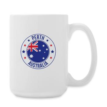 Perth Australia Round Flag Badge - Large Mug 440 ml - white - Right