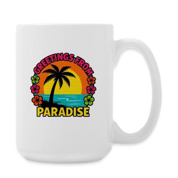 Greetings From Paradise - Large Mug 440 ml - white - Right
