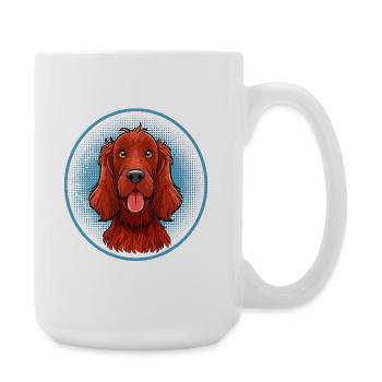 Irish Red Setter (Portrait comique) - Grande tasse 440 ml - blanc - Droite