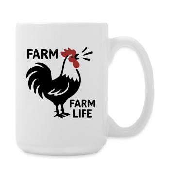 Rooster Farm Life Logo - Large Mug 440 ml - white - Right