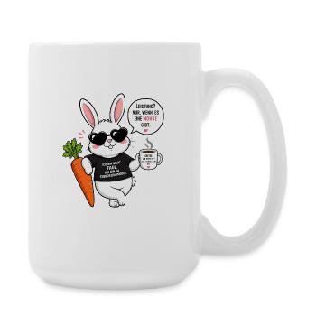 Chilliger Hase mit Karotte & Kaffee - Große Tasse 440 ml - Weiß - Rechts