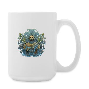 Dessin du trident du dieu de la mer Poséidon - Grande tasse 440 ml - blanc - Droite