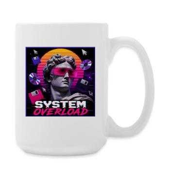 Art de surcharge du système rétro Vaporwave Synthwave - Grande tasse 440 ml - blanc - Droite