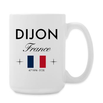 Dijon France Coordinates Travel Souvenir - Large Mug 440 ml - white - Right