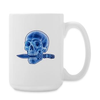 Dague du Crâne Bleu - Grande tasse 440 ml - blanc - Droite