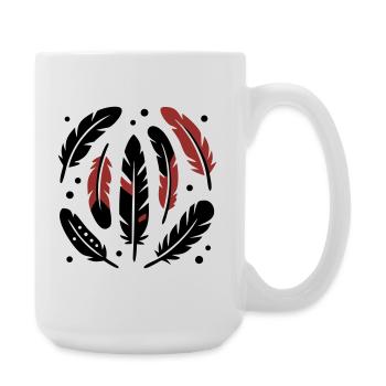 Logo du cercle de plumes d’oiseau - Grande tasse 440 ml - blanc - Droite
