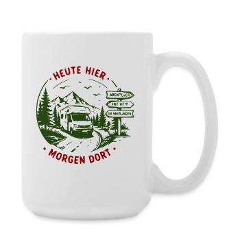 Abenteuer Roadtrip Waldsignale - Große Tasse 440 ml - Weiß - Rechts